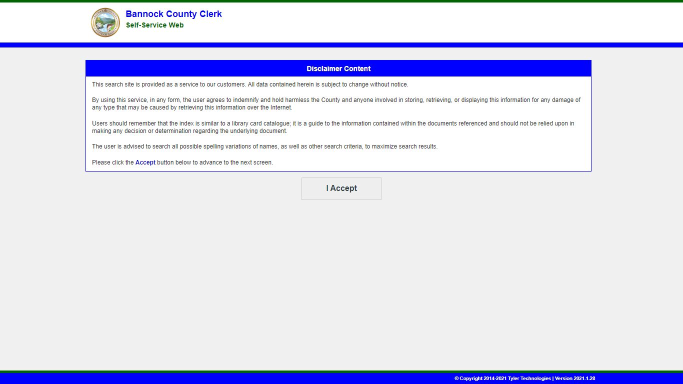 Self-Service - Bannock County, Idaho